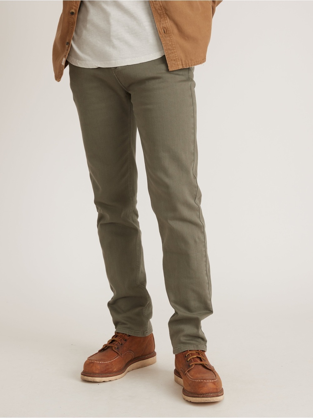 Marine Layer 5 Pocket Slim Straight Twill Pant 33 x 32 olive green casual
